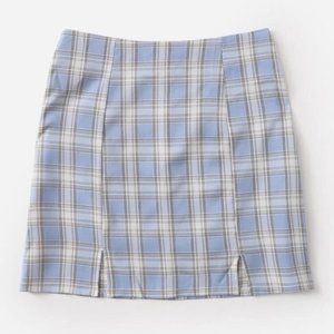 New Plaid Blue & Cream Medium Skirt
